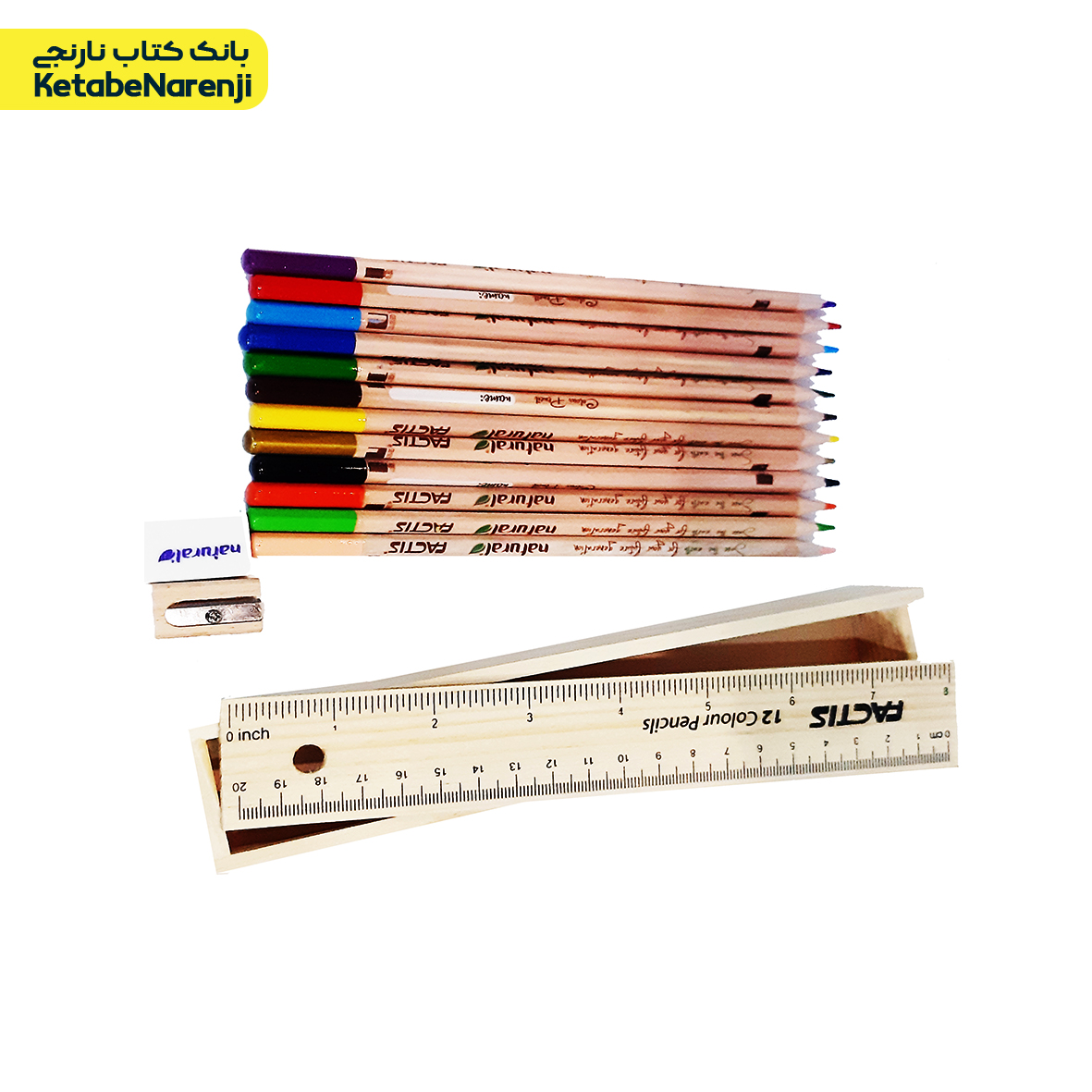 مداد رنگی ۱۲ رنگ جعبه چوبی